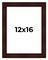 12x16 Distressed Brown Picture Frame - UV Acrylic, Foam Board Backing, Hanging Hardware